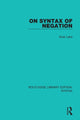 Book cover of: On Syntax of Negation. By: Itziar Laka