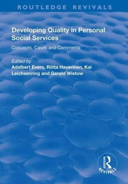 Book cover of: Developing Quality in Personal Social Services. By: Adalbert Evers