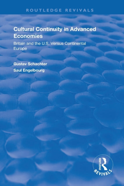 Book cover of: Cultural Continuity in Advanced Economies. By: Gustav Schachter