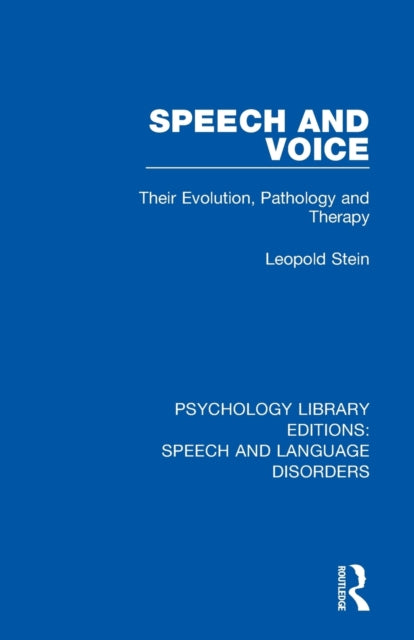 Book cover of: Speech and Voice. By: Leopold Stein