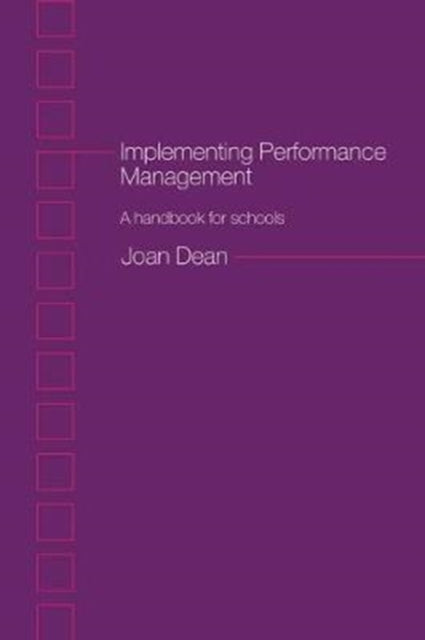 Book cover of: Implementing Performance Management. By: Joan Dean