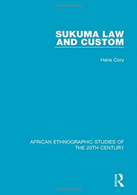 Book cover of: Sukuma Law and Custom. By: Hans Cory