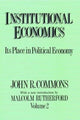 Book cover of: Institutional Economics. By: Malcolm Rutherford