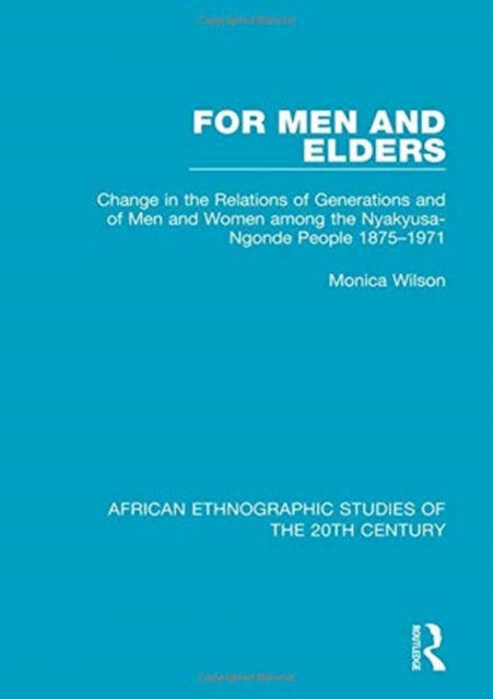 Book cover of: For Men and Elders. By: Monica Wilson