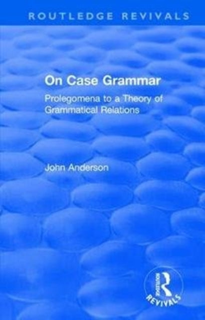 Book cover of: On Case Grammar. By: Anderson, John M.
