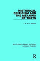 Book cover of: Historical Criticism and the Meaning of Texts. By: J. R. de J. Jackson