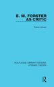 Book cover of: E. M. Forster as Critic. By: Rukun Advani