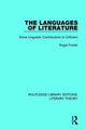 Book cover of: Languages of Literature. By: Roger Fowler