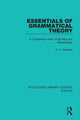 Book cover of: Essentials of Grammatical Theory. By: D. J. Allerton