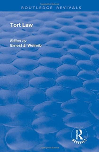 Book cover of: Tort Law. By: Ernest J. Weinrib