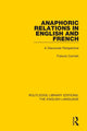 Book cover of: Anaphoric Relations in English and French. By: Francis Cornish