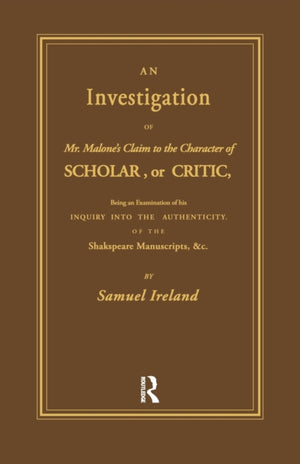 Investigation into Mr. Malone's Claim to Charter of Scholar