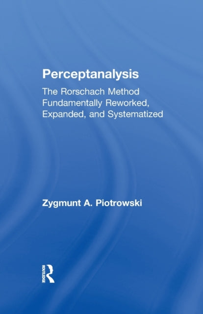 Book cover of: Perceptanalysis. By: Z. A. Piotrowski