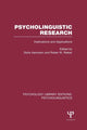 Book cover of: Psycholinguistic Research (PLE: Psycholinguistics). By: Doris Aaronson