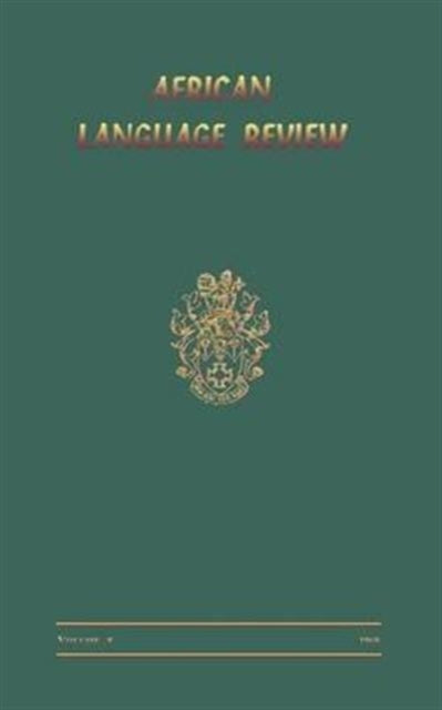 Book cover of: African Language Review. By: David Dalby