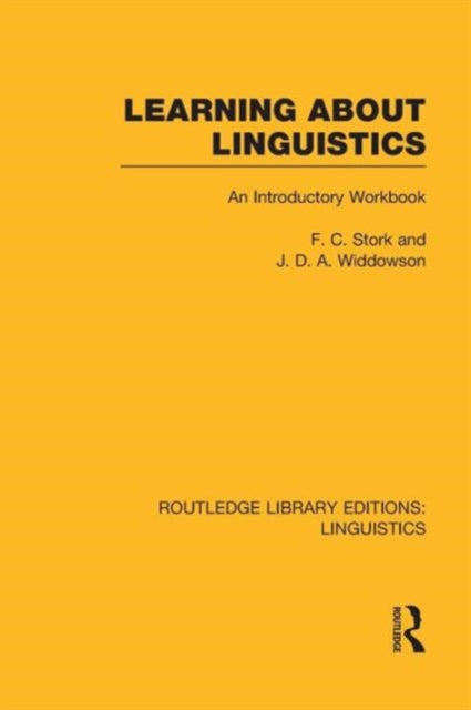 Book cover of: Learning about Linguistics. By: F. C. Stork