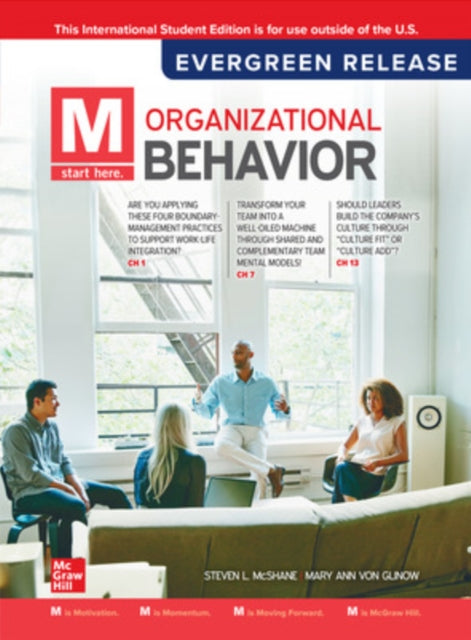 Book cover of: M: Organizational Behavior: 2024 Release ISE. By: MCSHANE