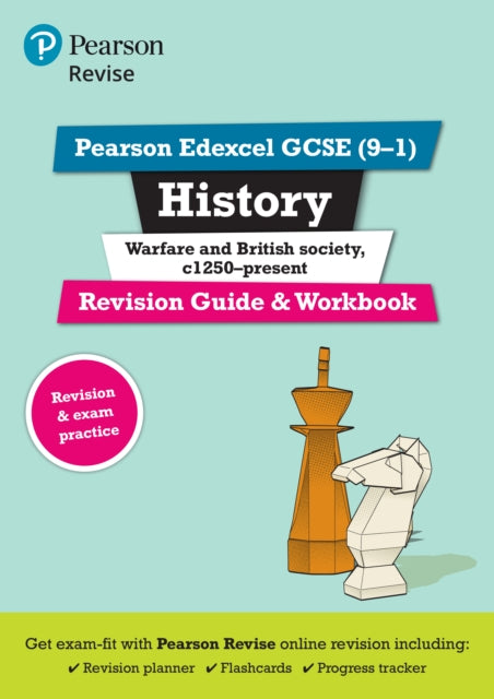 Book cover of: Pearson REVISE Edexcel GCSE History Warfare and British Society Revision Guide and Workbook incl. online revision and quizzes - for 2025 and 2026 exams. By: Victoria Payne