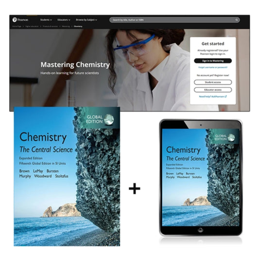 Book cover of: Chemistry: The Central Science in SI Units, Expanded Edition, Global Edition + Mastering Chemistry with Pearson eText. By: Theodore Brown