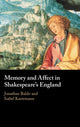 Book cover of: Memory and Affect in Shakespeare's England. By: Jonathan Baldo