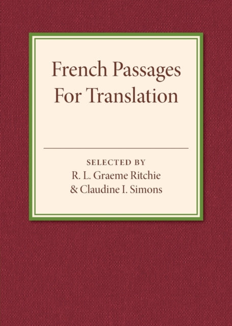 Book cover of: French Passages for Translation. By: R. L. Graeme Ritchie