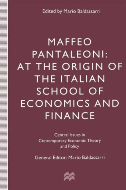 Book cover of: Maffeo Pantaleoni. By: Mario Baldassarri