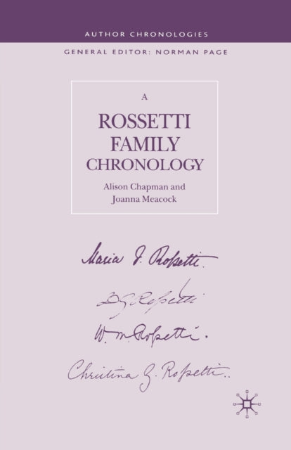 Book cover of: Rossetti Family Chronology. By: A. Chapman
