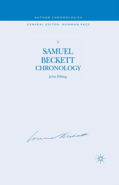 Book cover of: Samuel Beckett Chronology. By: J. Pilling