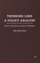 Book cover of: Thinking Like a Policy Analyst. By: I. Geva-May