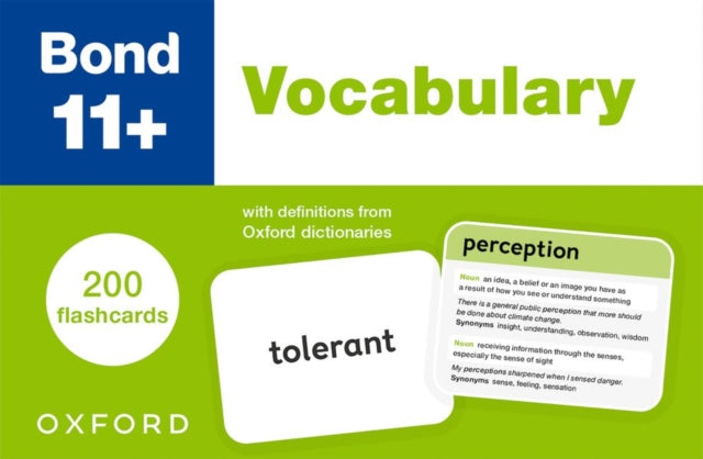 Book cover of: Bond 11+: Bond 11+ Vocabulary Flashcards: 200 flashcards ready for the 2025 exams (for GL Assessment & other 11 plus exams)