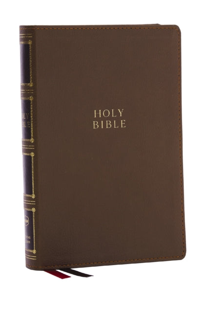 Book cover of: NKJV, Compact Center-Column Reference Bible, Brown Leathersoft, Red Letter, Comfort Print (Thumb Indexed). By: Zondervan