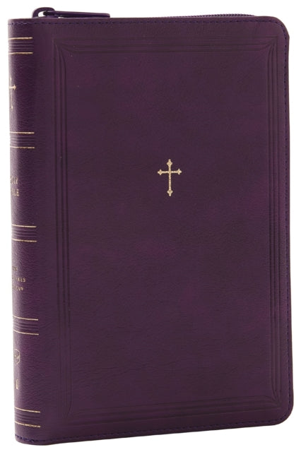Book cover of: NKJV Compact Paragraph-Style Bible w/ 43,000 Cross References, Purple Leathersoft with zipper, Red Letter, Comfort Print: Holy Bible, New King James Version. By: Zondervan Publishing Company