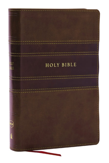 Book cover of: NKJV Personal Size Large Print Bible with 43,000 Cross References, Brown Leathersoft, Red Letter, Comfort Print. By: Zondervan