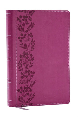 NKJV Personal Size Large Print Bible with 43,000 Cross References, Pink Leathersoft, Red Letter, Comfort Print (Thumb Indexed)