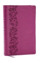Book cover of: NKJV Personal Size Large Print Bible with 43,000 Cross References, Pink Leathersoft, Red Letter, Comfort Print (Thumb Indexed). By: Zondervan
