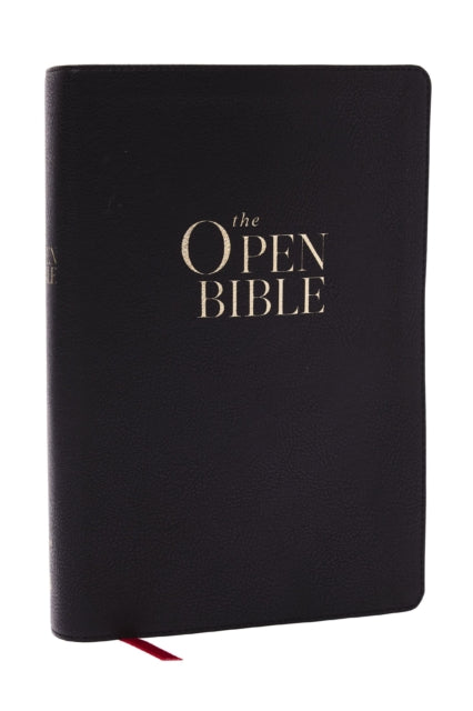 Book cover of: Open Bible: Read and Discover the Bible for Yourself (NKJV, Black Leathersoft, Red Letter, Comfort Print)