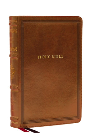 NKJV Large Print Reference Bible, Brown Leathersoft, Red Letter, Comfort Print (Sovereign Collection), Holy Bible, New King James Version
