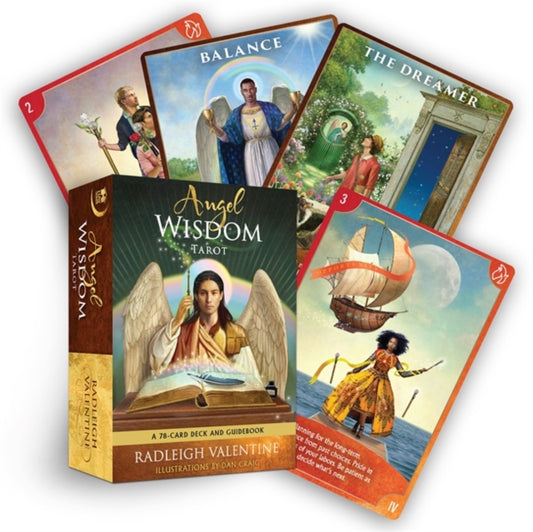Book cover of: Angel Wisdom Tarot. By: Radleigh Valentine