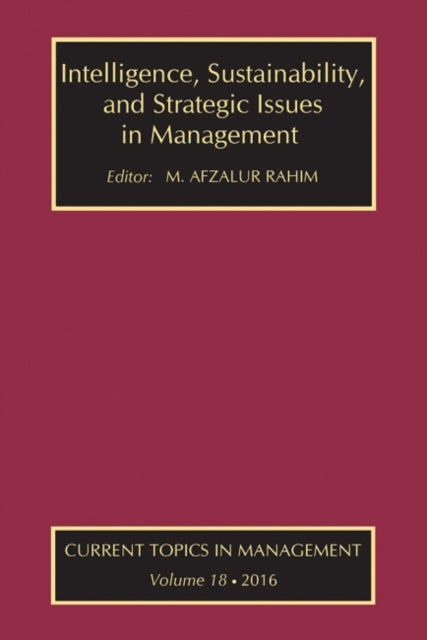 Book cover of: Intelligence, Sustainability, and Strategic Issues in Management