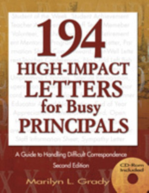 Book cover of: 194 High-Impact Letters for Busy Principals. By: Marilyn L. Grady