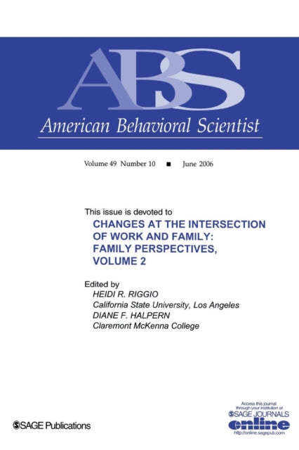 Book cover of: Changes at the Intersection of Work and Family, Volume 2