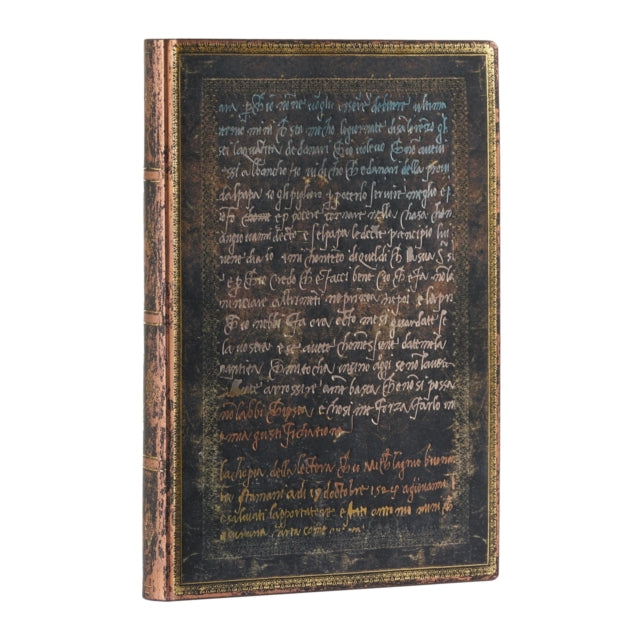 Book cover of: Michelangelo, Handwriting (Embellished Manuscripts Collection) Midi Lined Softcover Flexi Journal (Elastic Band Closure). By: Paperblanks