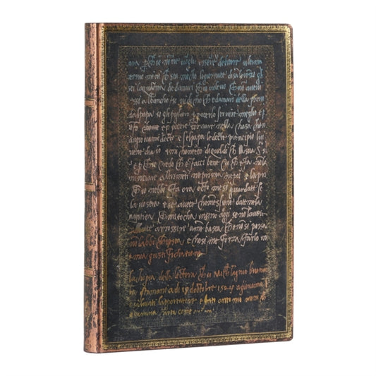 Book cover of: Michelangelo, Handwriting (Embellished Manuscripts Collection) Midi Unlined Softcover Flexi Journal (Elastic Band Closure). By: Paperblanks