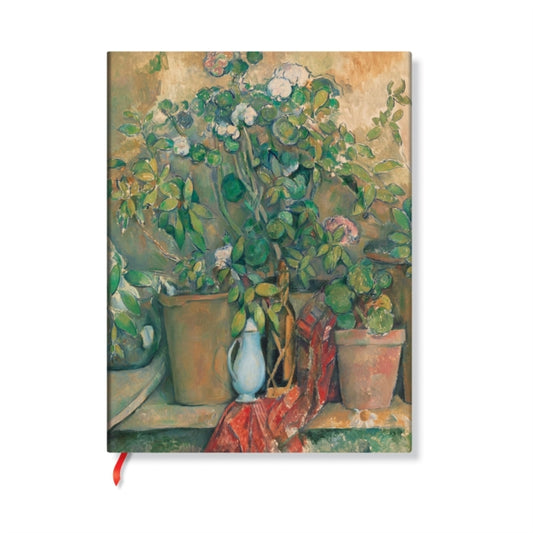 Book cover of: Cezanne’s Terracotta Pots and Flowers Midi Unlined Hardback Journal (Elastic Band Closure). By: Paperblanks