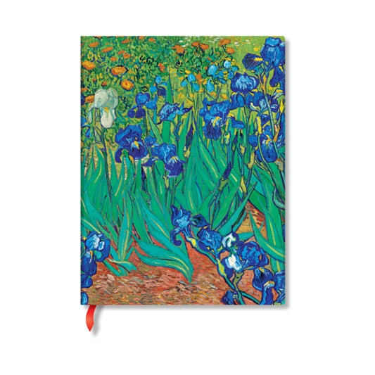 Book cover of: Van Gogh’s Irises Mini Lined Hardback Journal (Elastic Band Closure)