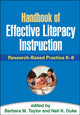 Book cover of: Handbook of Effective Literacy Instruction. By: Barbara M. Taylor