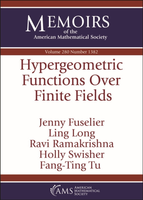 Book cover of: Hypergeometric Functions Over Finite Fields. By: Jenny Fuselier