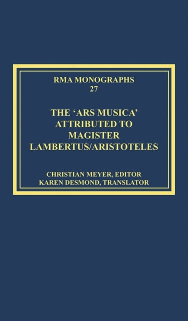 Book cover of: 'Ars musica' Attributed to Magister Lambertus/Aristoteles. By: Christian Meyer