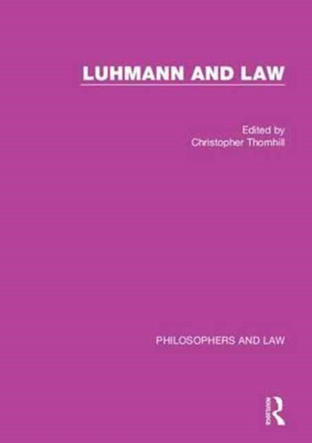 Book cover of: Luhmann and Law. By: Christopher Thornhill