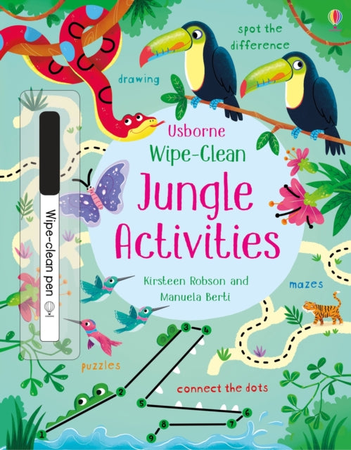 Book cover of: Wipe-Clean Jungle Activities. By: Kirsteen Robson